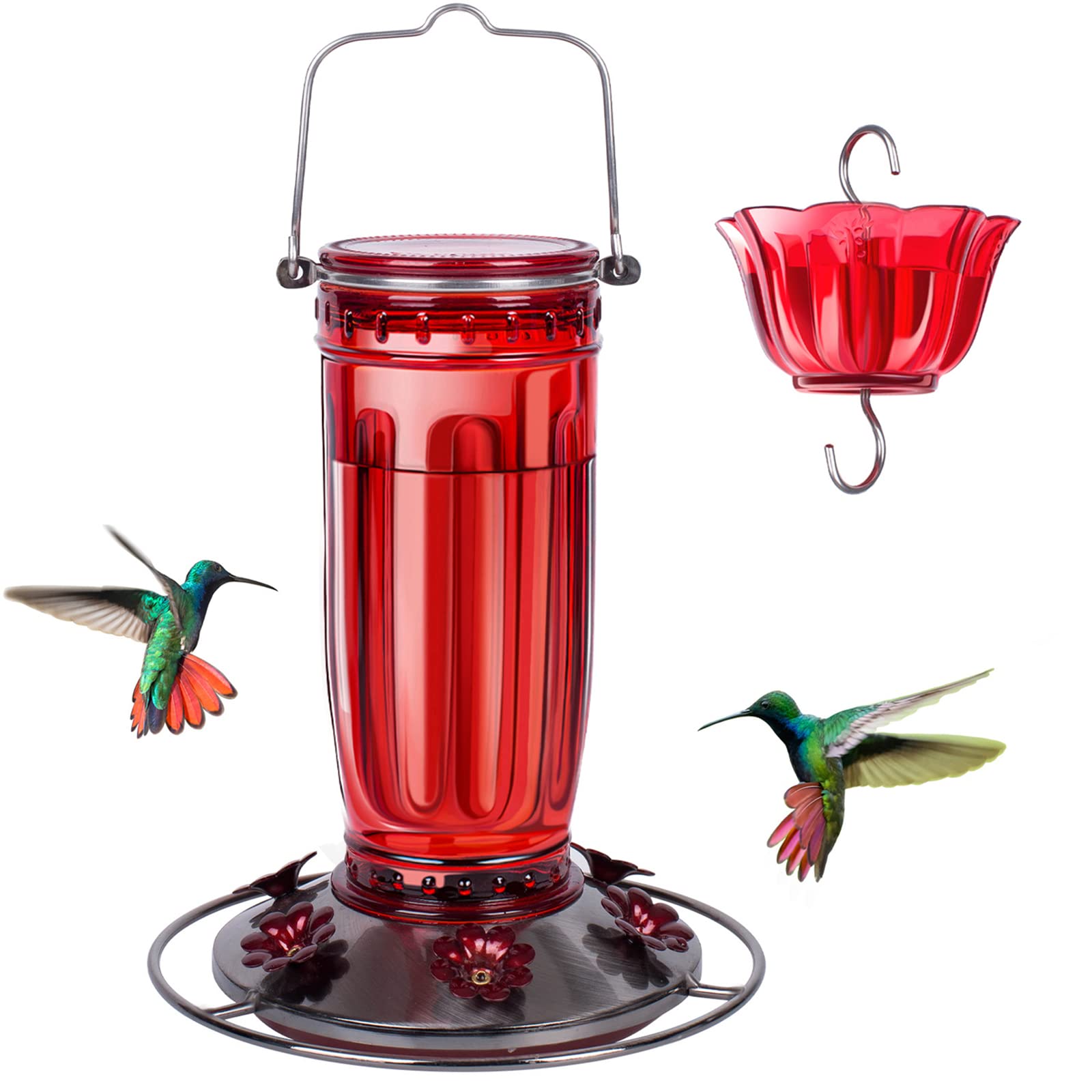 Kingsyard Glass Hummingbird Feeder