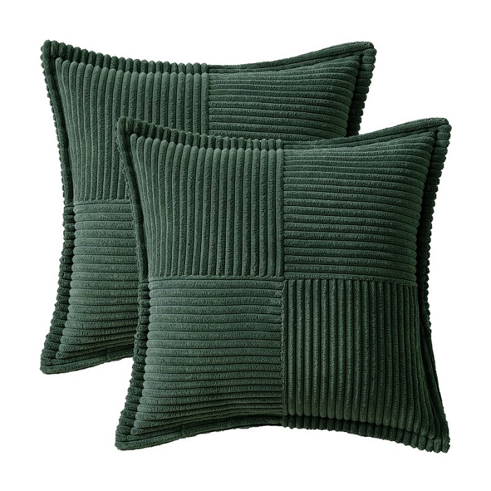 MIULEE Dark Green Corduroy Pillow