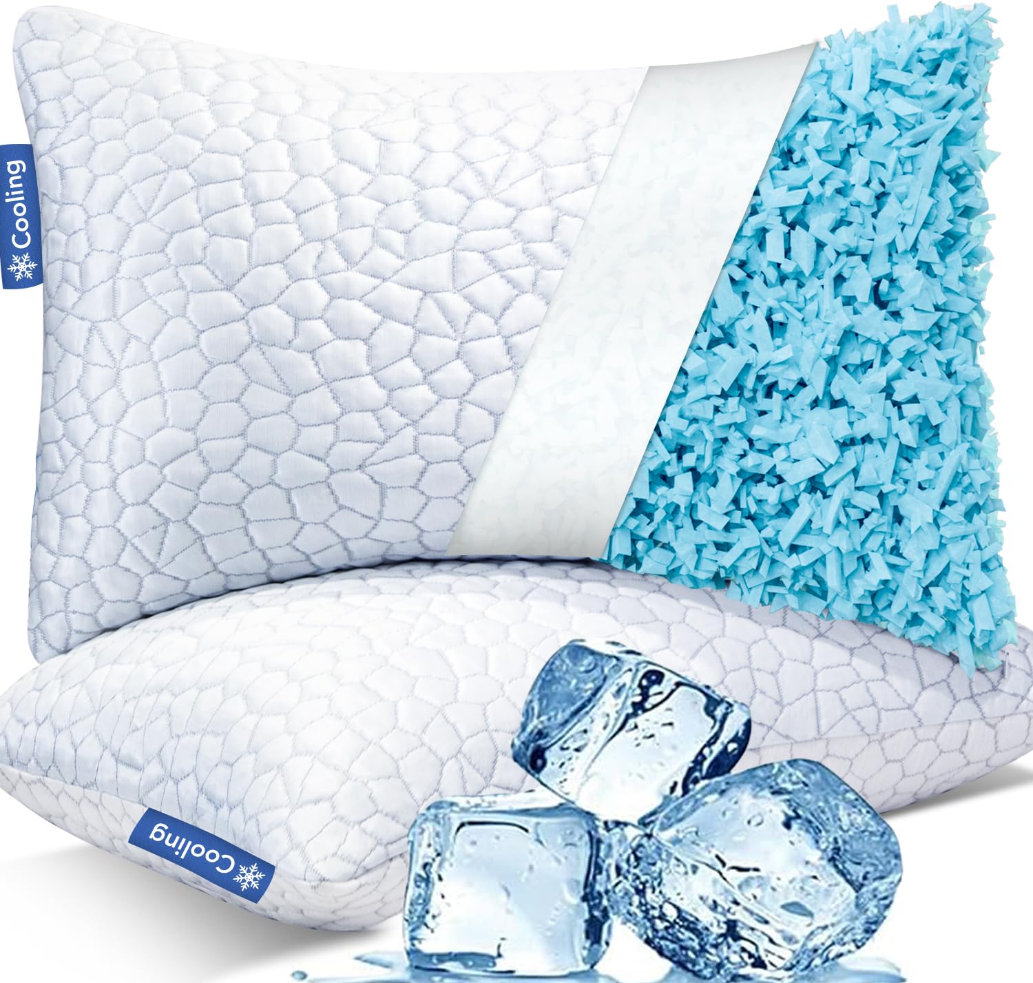 QUTOOL Cooling Pillows for Side Back and Stomach Sleepers