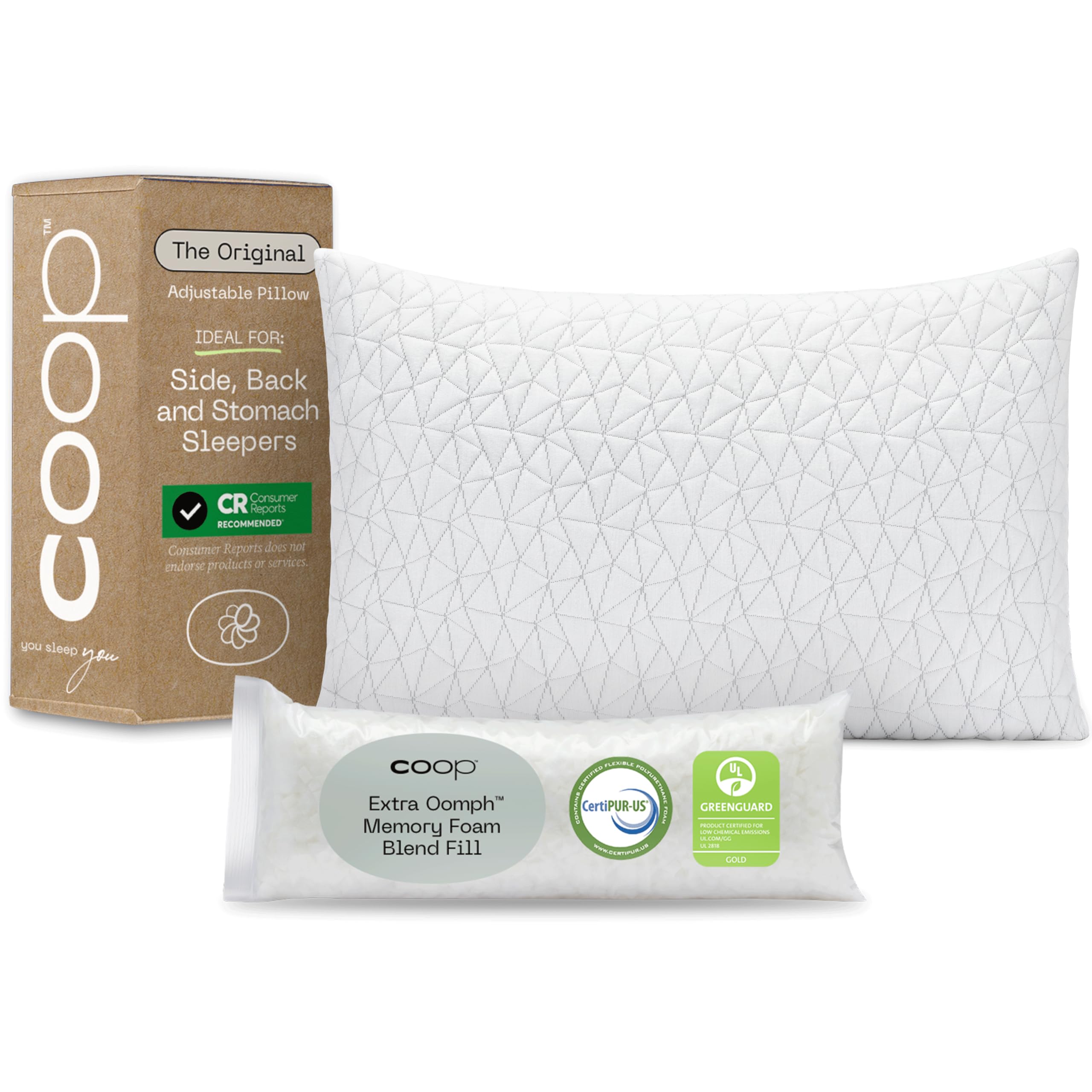 Coop Home Goods Original Adjustable Sleeper Pillow