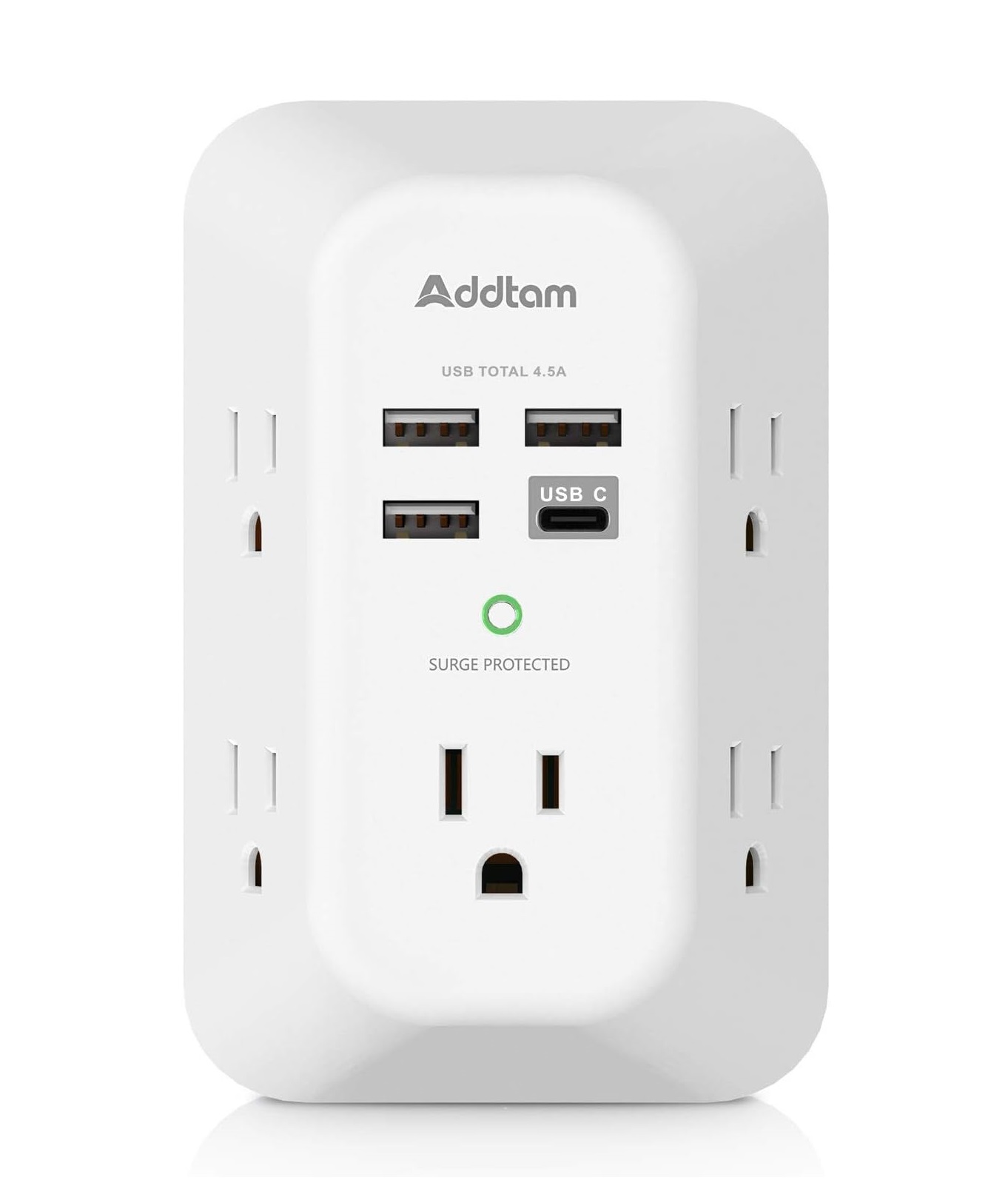 Addtam USB Wall Charger Surge Protector 